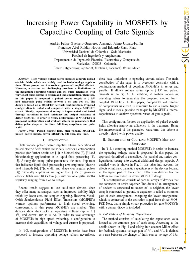 Capacitive Coupling of Gate Signals PDF | PDF | Mosfet | Capacitor