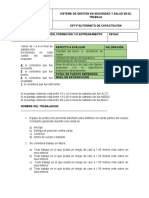 Nombre de La Capacitación Riesgo en Tsa