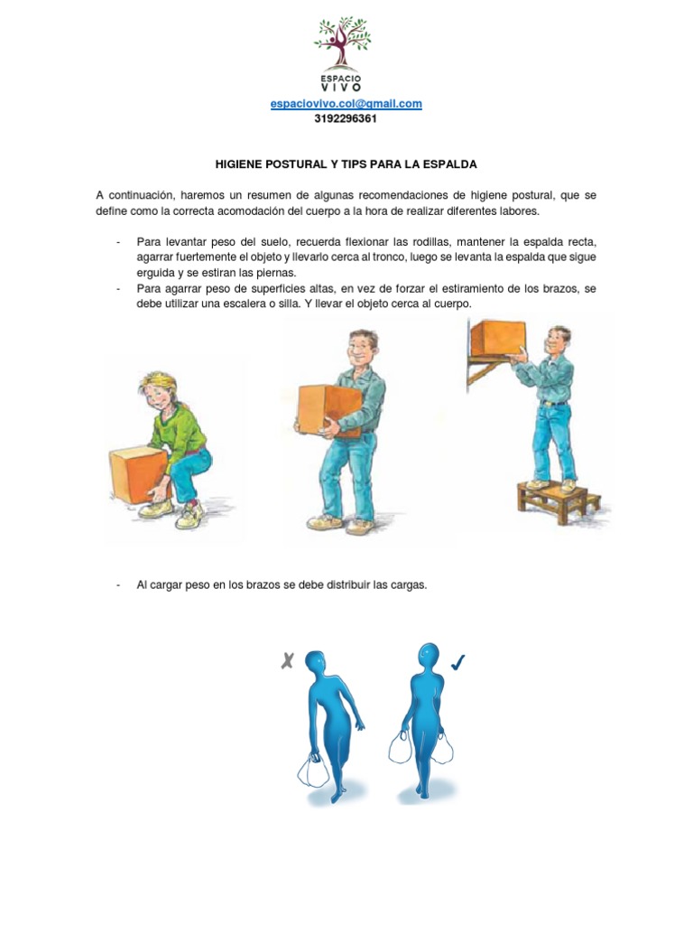 Higiene Postural | PDF | Dolor lumbar | Bienestar