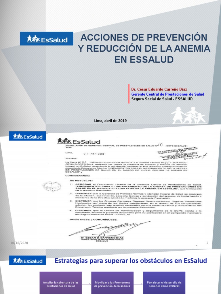 Aciones de Lucha Contra La Anemia EsSalud | PDF | Amamantamiento | Medicina