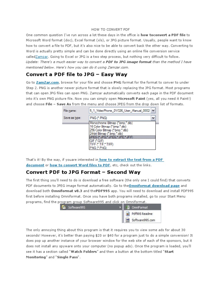 PDF Conversion Methods Explained | PDF | Microsoft Word | File Format