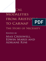 Max Cresswell, Edwin Mares, Adriane Rini (Eds.) - Logical Modalities From Aristotle To Carnap - The Story of Necessity-Cambridge University Press (2016) PDF