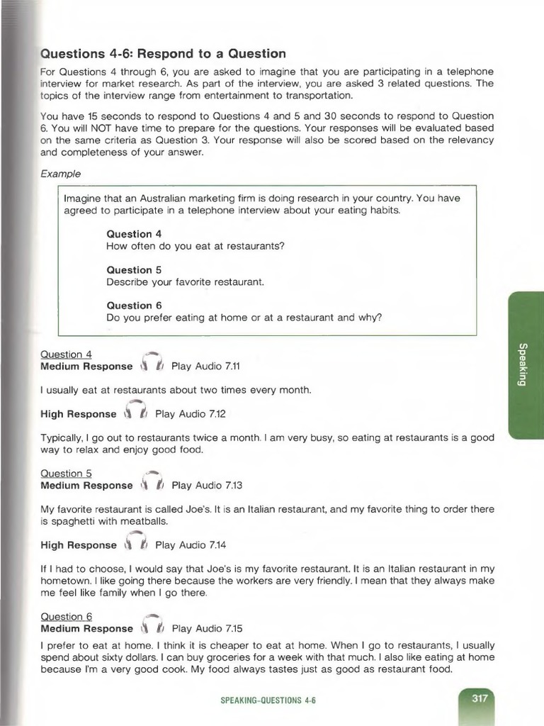 Questions 4-6: Respond To A Question: Example | PDF | Interview | Question