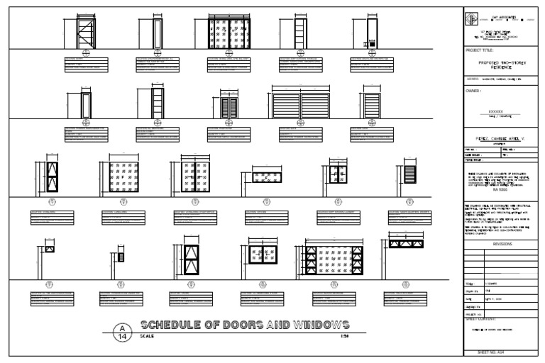 Schedule of Doors and Windows: Scale 1:50 | PDF | Door | Window