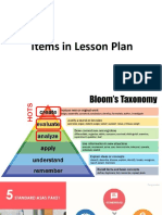 Items in Lesson Plan