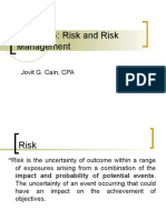 Chapter 4: Risk and Risk Management: Jovit G. Cain, CPA
