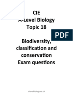 Topic 18 - Biodiversity, Classification and Conservation