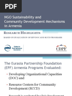 NGO Sustainability and Community Development Mechanisms in Armenia