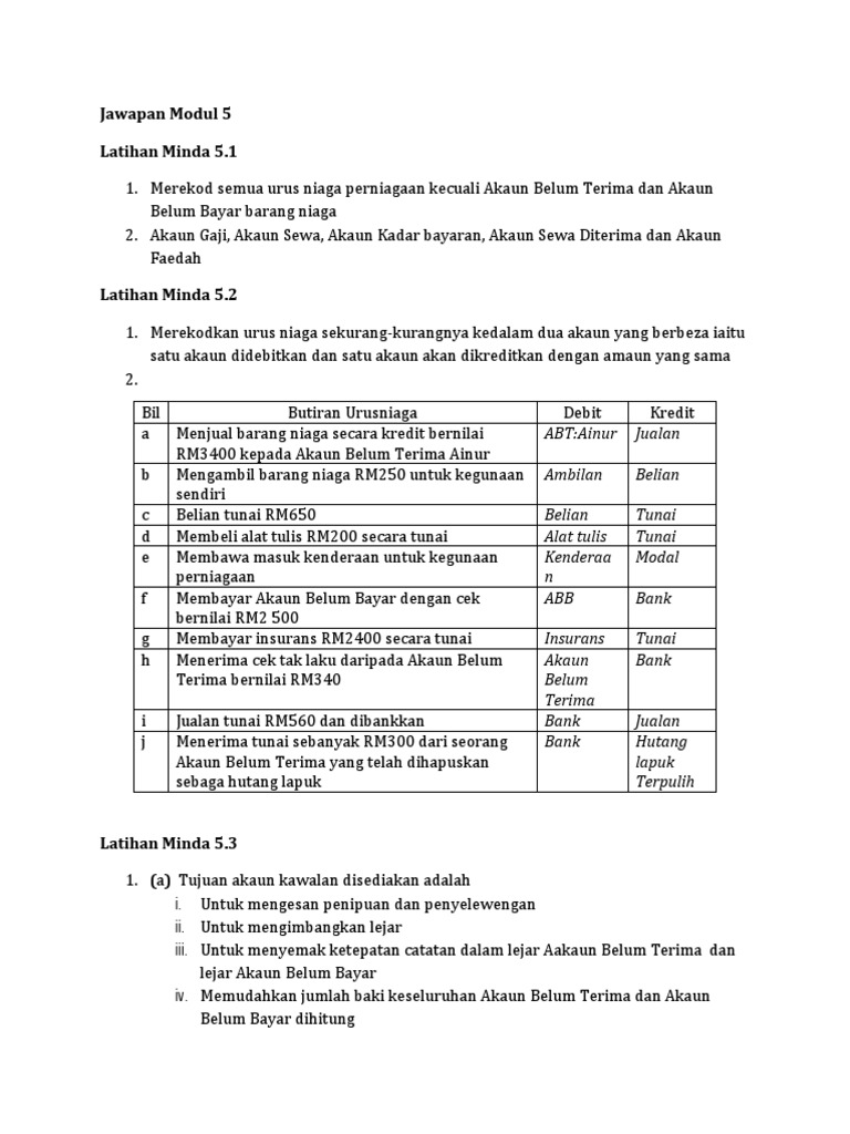 Jawapan Modul 5 Pdf