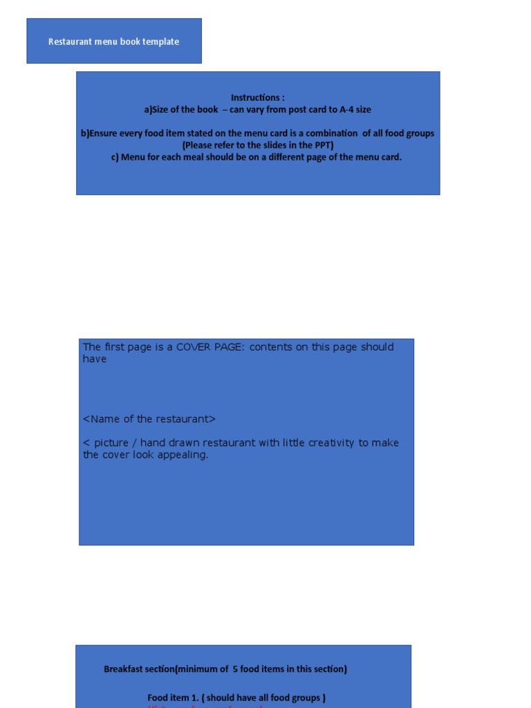Restaurant Menu Book Template Guide | PDF