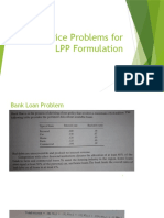 LPP Formulation Practice Problems Bank Loans Production