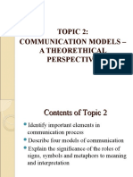 Topic 2: Communication Models - A Theorethical Perspective