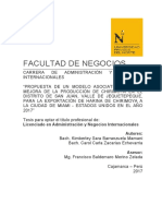 Modelo asociativo para mejorar la producción de chirimoya