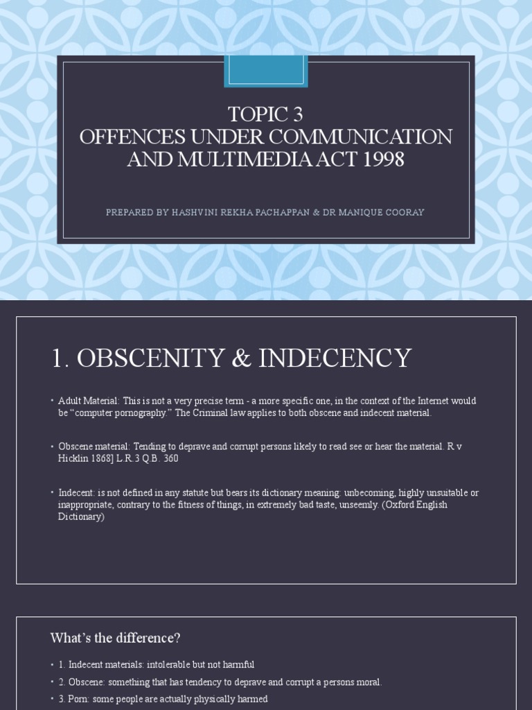 Topic 3 Offences Under Communication and Multimedia Act 1998 PDF