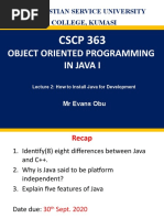 CSCP 363: Object Oriented Programming in Java I