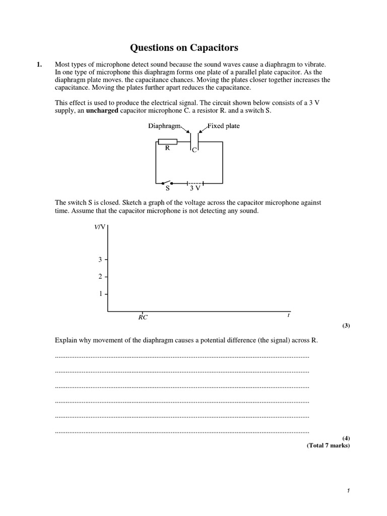 Questions On Capacitors | PDF | Capacitor | Electrical Network