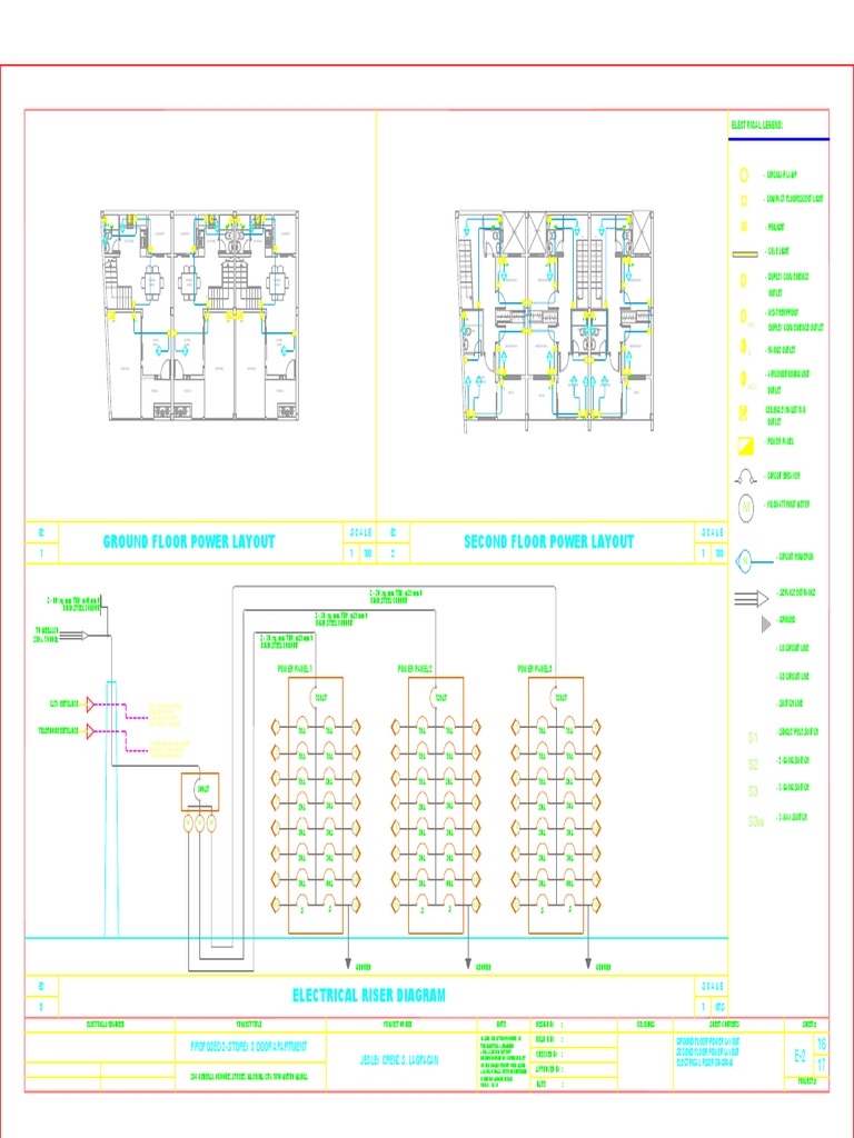 Ground Floor Power Layout Second Floor Power Layout: Electrical Legend ...