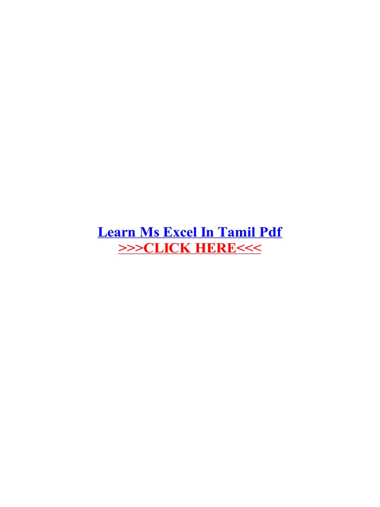 Learn Ms Excel In Tamil Microsoft Excel Microsoft Word
