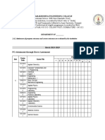 Batch 2015-2019 PO Attainment Through Direct Assessment: Sri Ramakrishna Engineering College