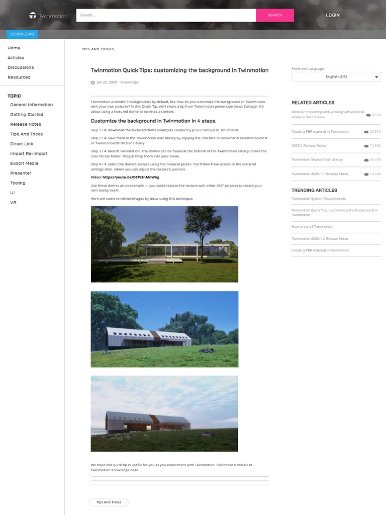 Twinmotion Quick Tips Customizing The Background in Twinmotion PDF