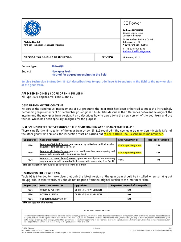 ST-124 New Gear Train PDF | PDF | Bearing (Mechanical) | Screw