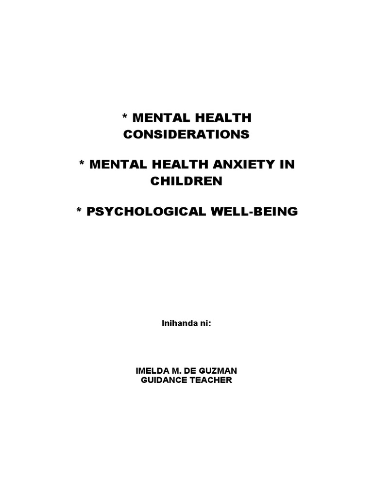 Mental Health Awareness | PDF