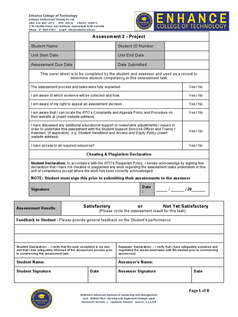 Assessment Guide for Strategic Planning | PDF | Strategic Planning ...