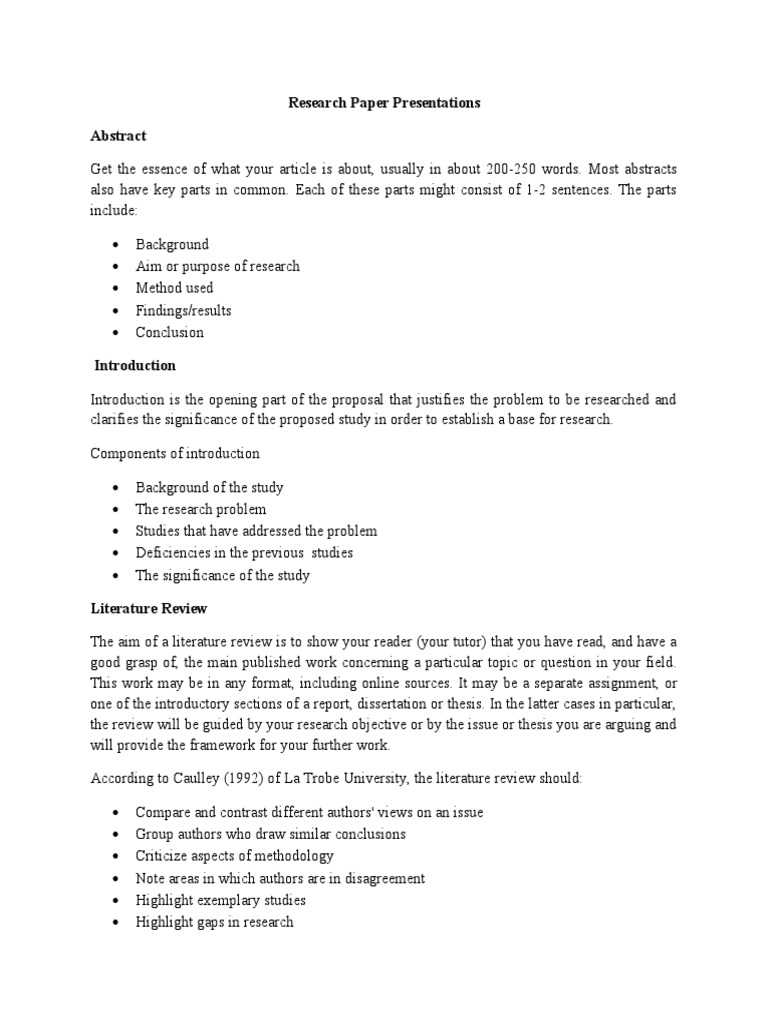 Research Paper Presentation Guide | PDF | Thesis | Data