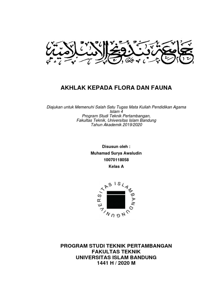 Tugas Akhlak Kepada Flora Dan Fauna Muhamad Surya Awaludin 10070118058 Pdf