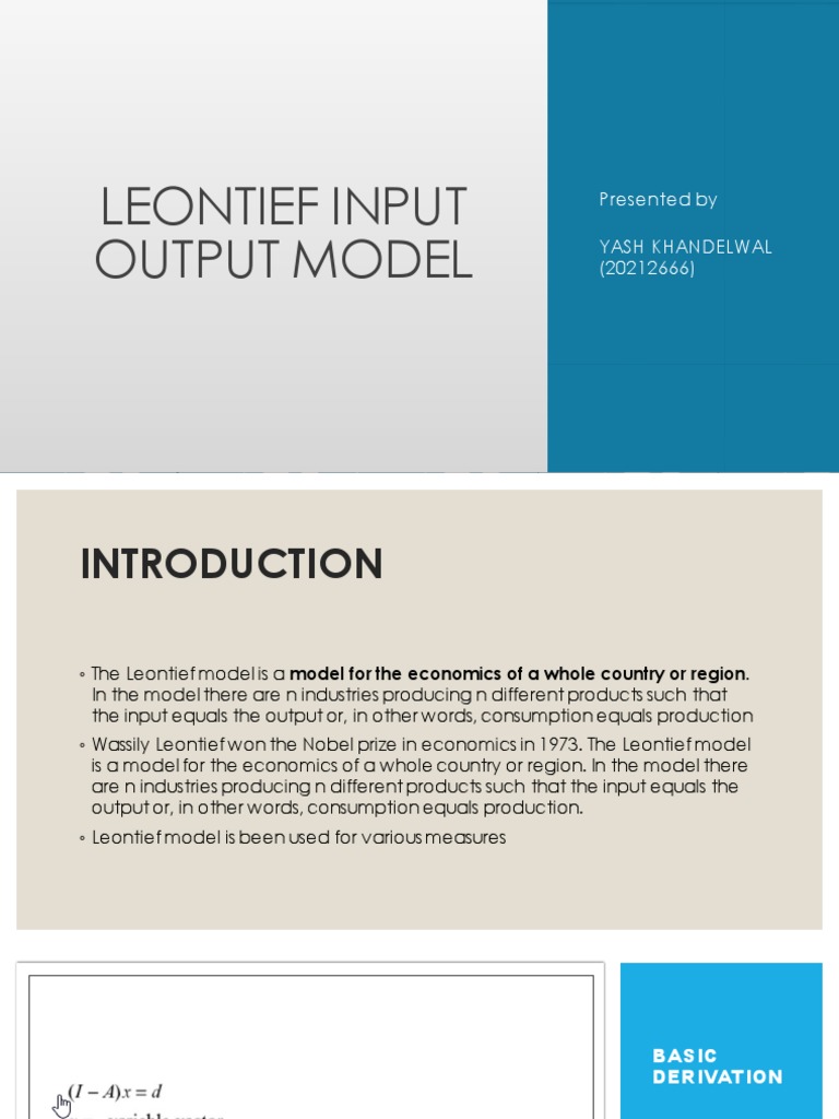 An Introduction to the Leontief Input-Output Model | PDF | Input–Output ...