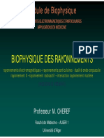 Biophysique Des Rayonnements Notions À Retenir