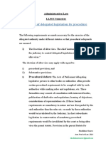Control of Delegated Legislation by Procedure: Administrative Law LLM I Semester