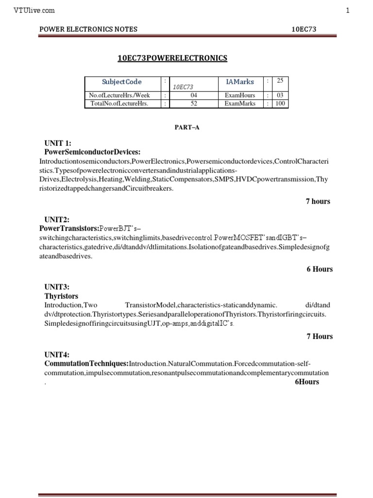 Power Electronics Study Notes PDF | PDF | Bipolar Junction Transistor ...