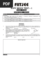 Kvpy Mock Test - 1: Class - Xi (Sa) PAPER CODE: 720316.0