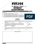 Kvpy Mock Test - 1: Class - Xi (Sa) PAPER CODE: 720316.0