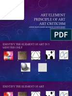 Art Elements and Principle and Art Appreciation