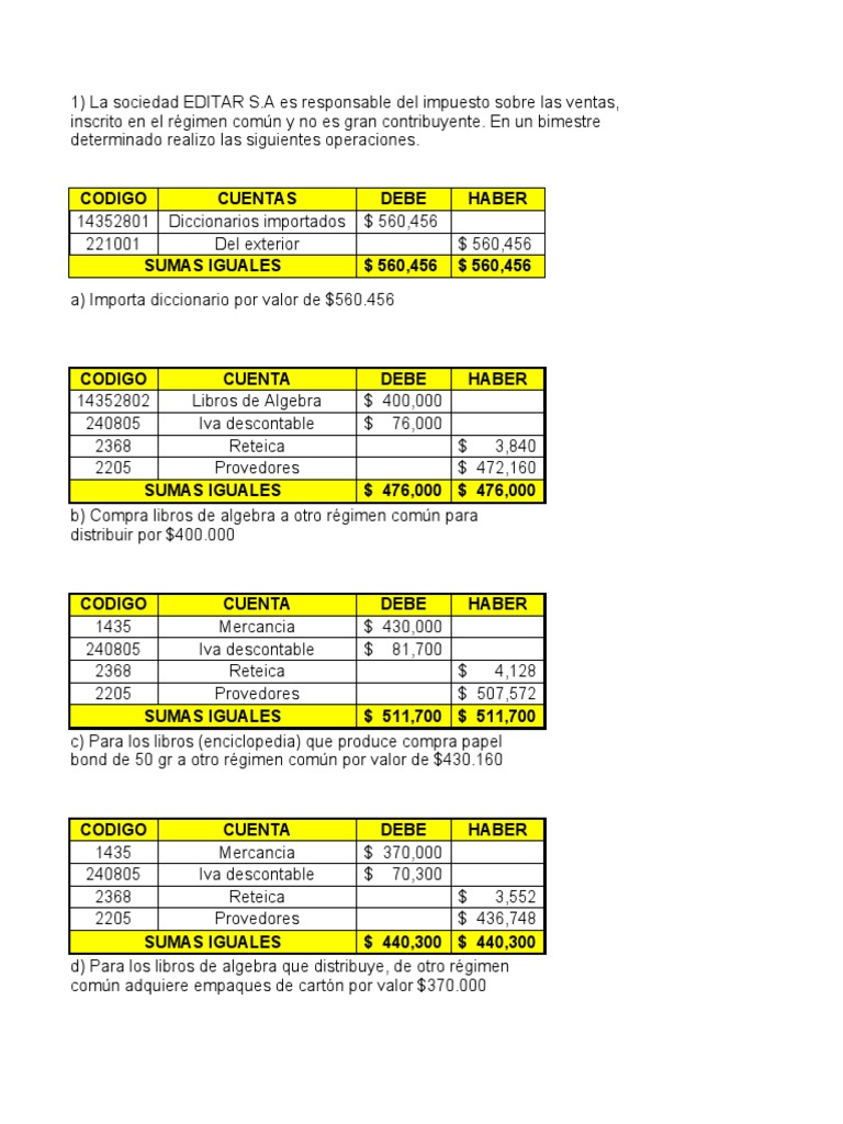 Registro Contable de Compras y Ventas | PDF | Servicios (economía ...