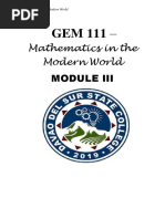 GEM 111 (Mathematics in The Modern World) - Module III PDF