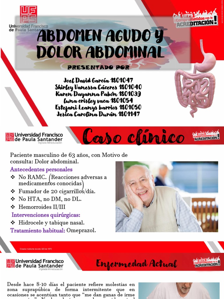 Caso Clinico Abdomen Agudo Y Dolor Abdominal Pdf Pdf Medicamentos