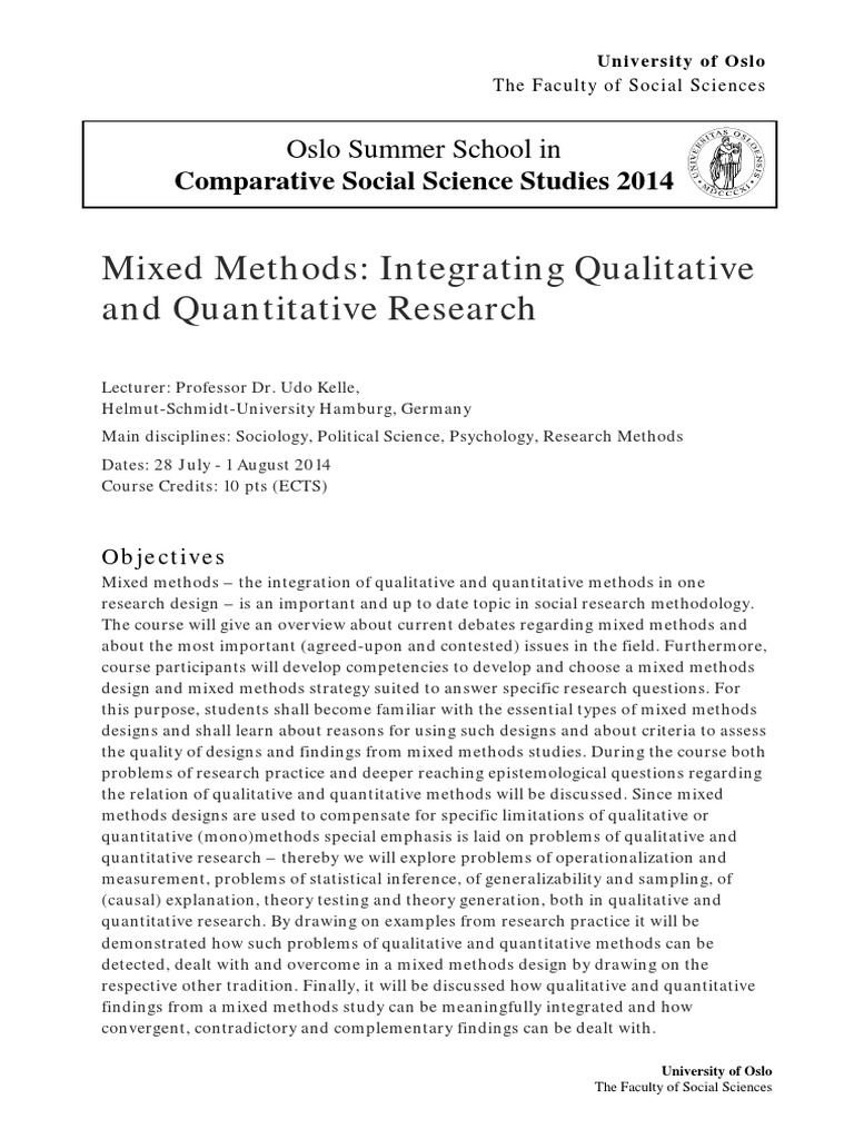 Mixed Methods: Integrating Qualitative and Quantitative Research | PDF ...