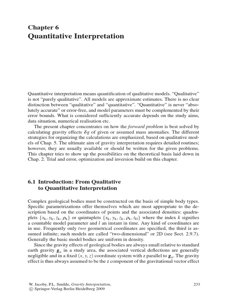 Quantitative Gravity Interpretation Techniques | PDF | Quantitative ...