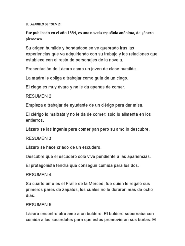 El Lazarillo de Tormes | PDF | Religión y creencia