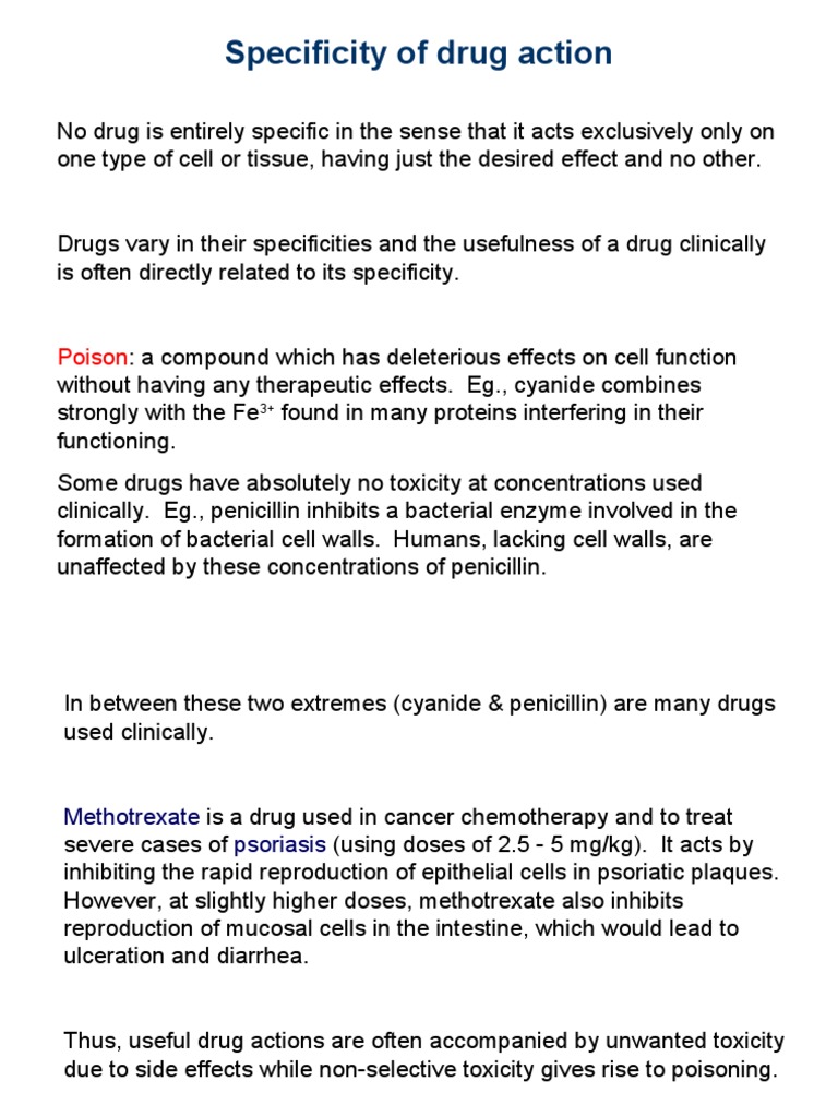 Drug Specificity and Selective Toxicity | PDF | Acetylcholine ...