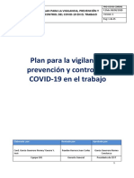 Plan de vigilancia y control COVID-19 en el trabajo