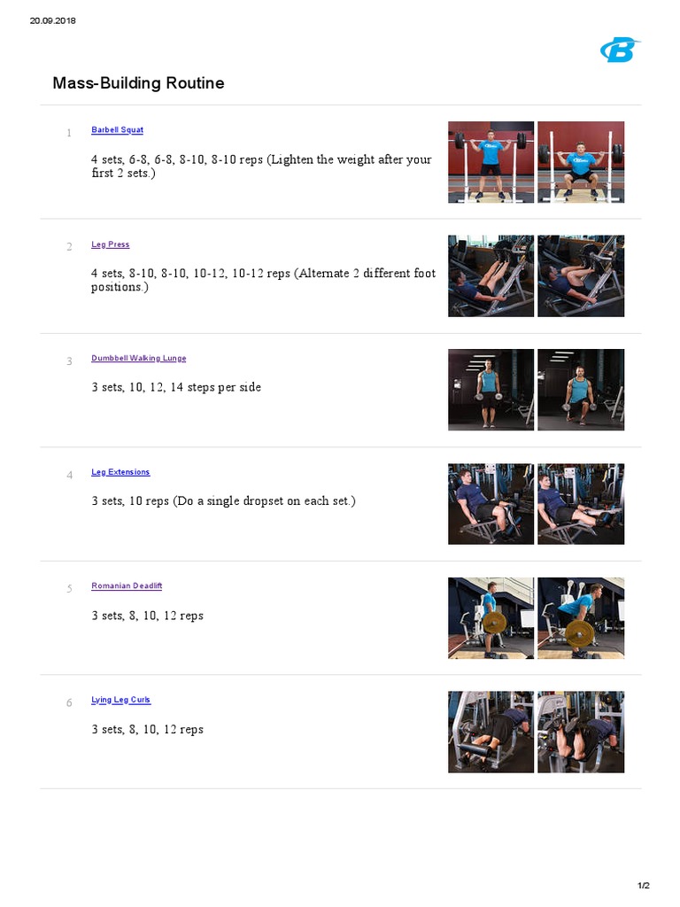 Mass-Building Leg Workout Routine | PDF
