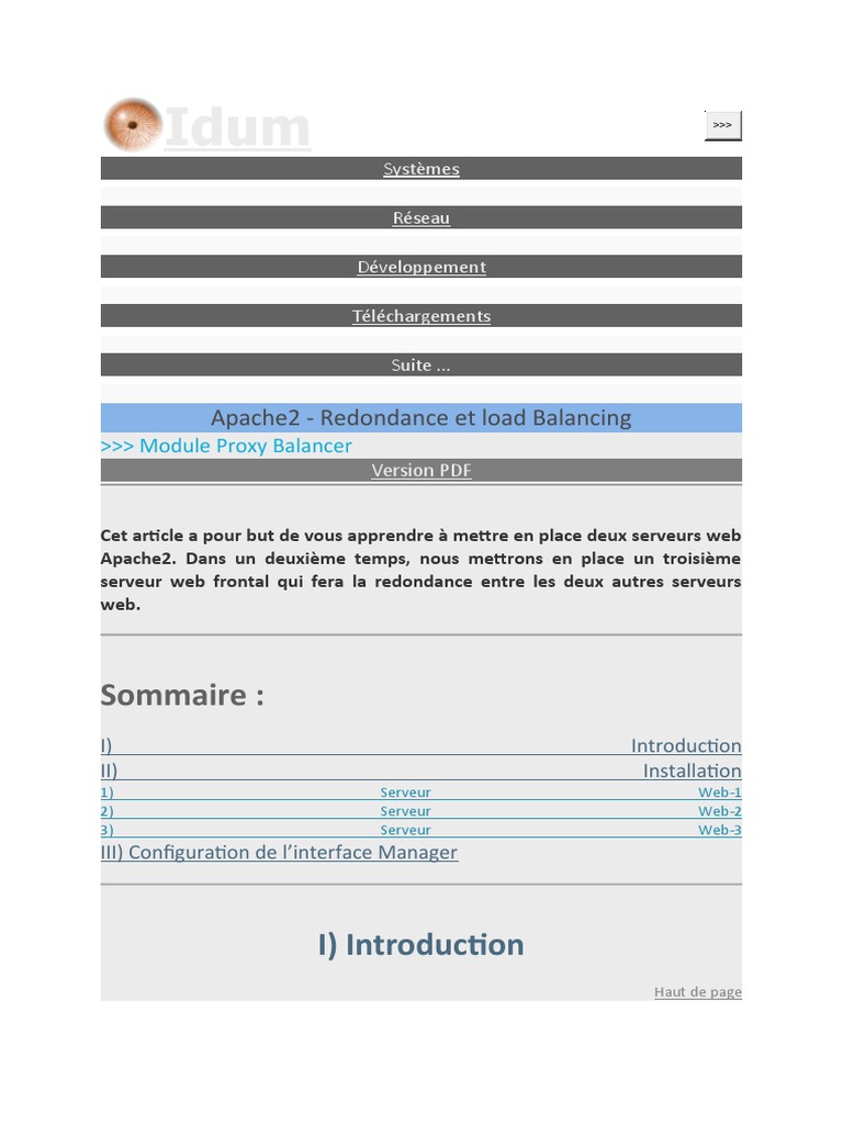 Apache2: Redondance et Load Balancing | PDF | Serveur (Informatique ...