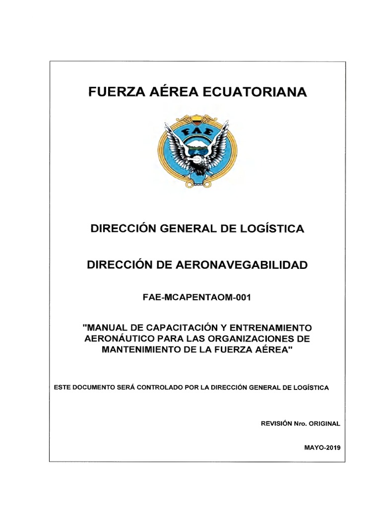 Manual De Capacitacion Y Entrenamiento Aeronautico Om Fae Rev 0