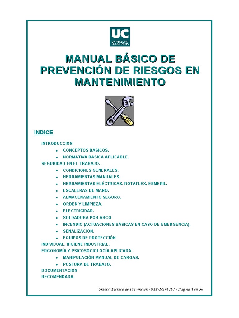 Prevención de Riesgos en Mantenimiento | PDF | Seguridad y salud ...