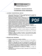 TDR Especialista en Metrados Costos y Presupuestos