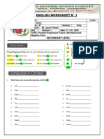 Formato para Teoría de Ingles Hendrick Antoon 4to de Secundaria Clase 1